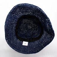 Floppy Straw Sun Hat - Navy Blue