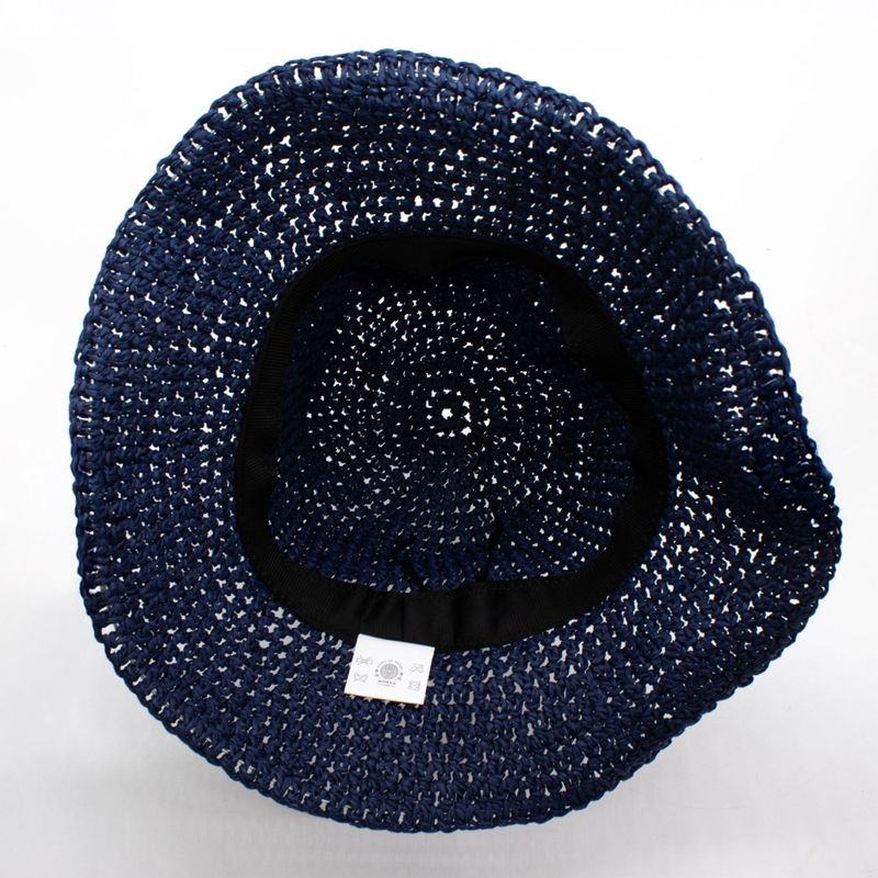 Floppy Straw Sun Hat - Navy Blue