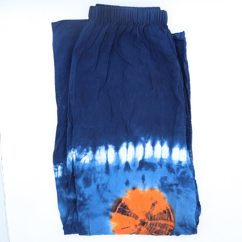 Japanese Style Lounge Pants - Med -Blue, Teal / Orange