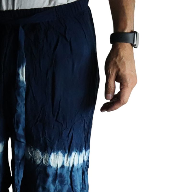 Japanese Style Lounge Pants - Large -Blue, Teal / Orange