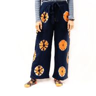 Japanese Style Lounge Pants - Large -Blue, Orange