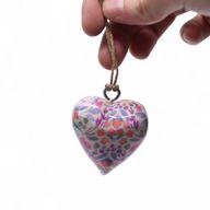 Large Decor Wood Hearts -  Pretty Floral (50) - in Display Jar
