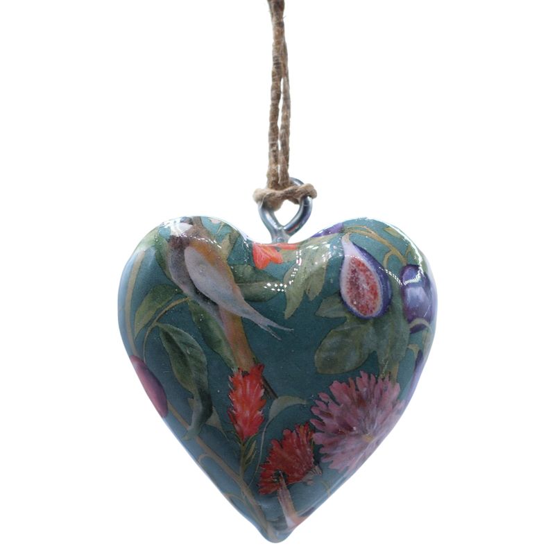 Large Decor Wood Hearts -  Bird & Floral (50) - in Display Jar