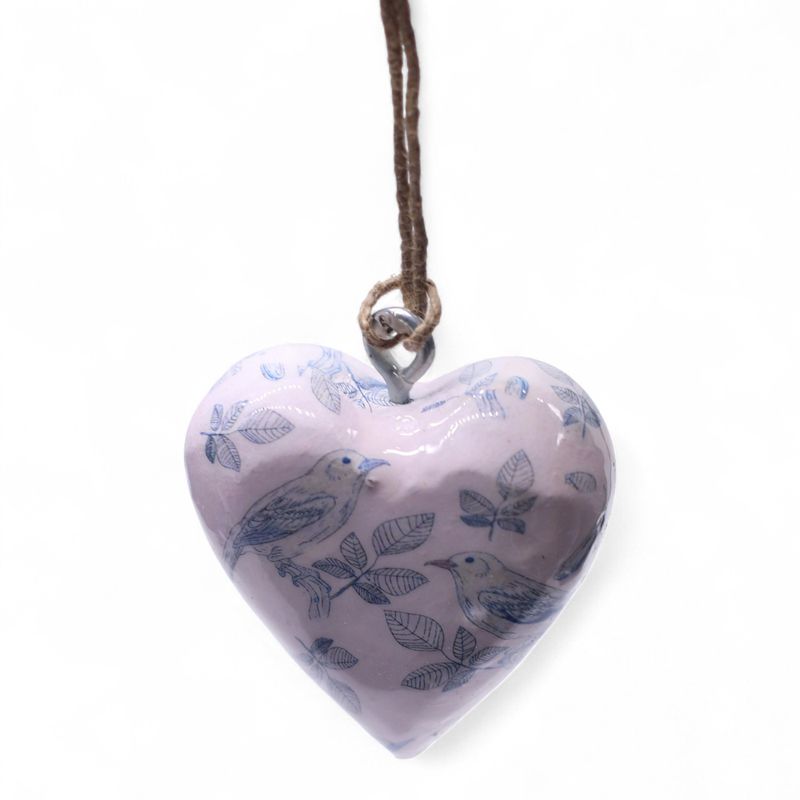 Large Decor Wood Hearts - Blue Bird (50) - in Display Jar