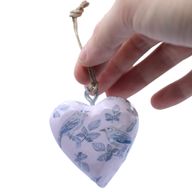 Large Decor Wood Hearts - Blue Bird (50) - in Display Jar