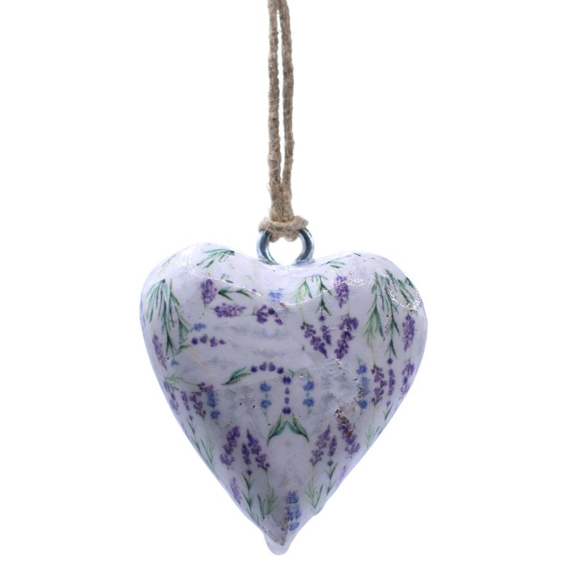 Large Decor Wood Hearts -  Lavender (50) - in Display Jar