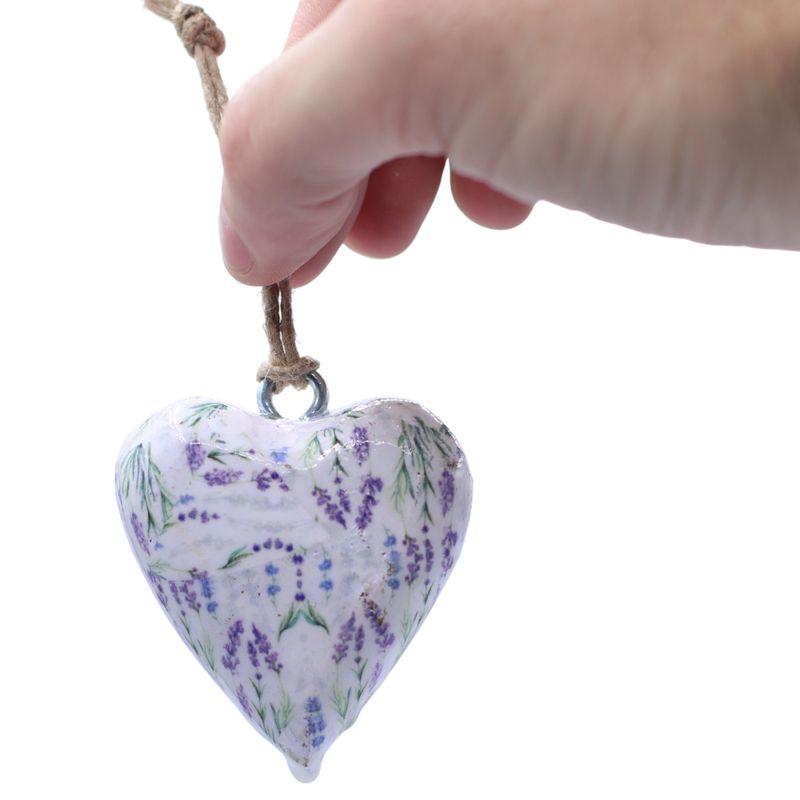 Large Decor Wood Hearts -  Lavender (50) - in Display Jar