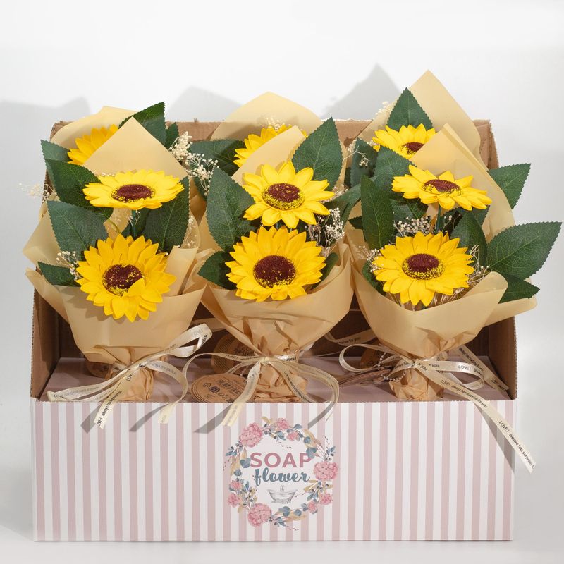 Ready to Retail Soap Flower - Two Sunflower Bouquet