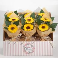 Ready to Retail Soap Flower - Two Sunflower Bouquet