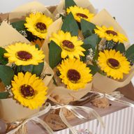 Ready to Retail Soap Flower - Two Sunflower Bouquet
