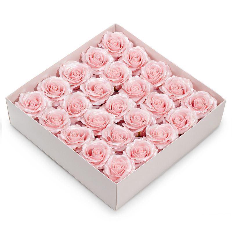 Craft Soap Flower - (5-Layer) Decorative Only Rose - Silk Trimmed - Blush Pink