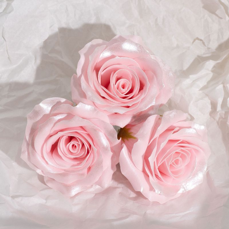 Craft Soap Flower - (5-Layer) Decorative Only Rose - Silk Trimmed - Blush Pink