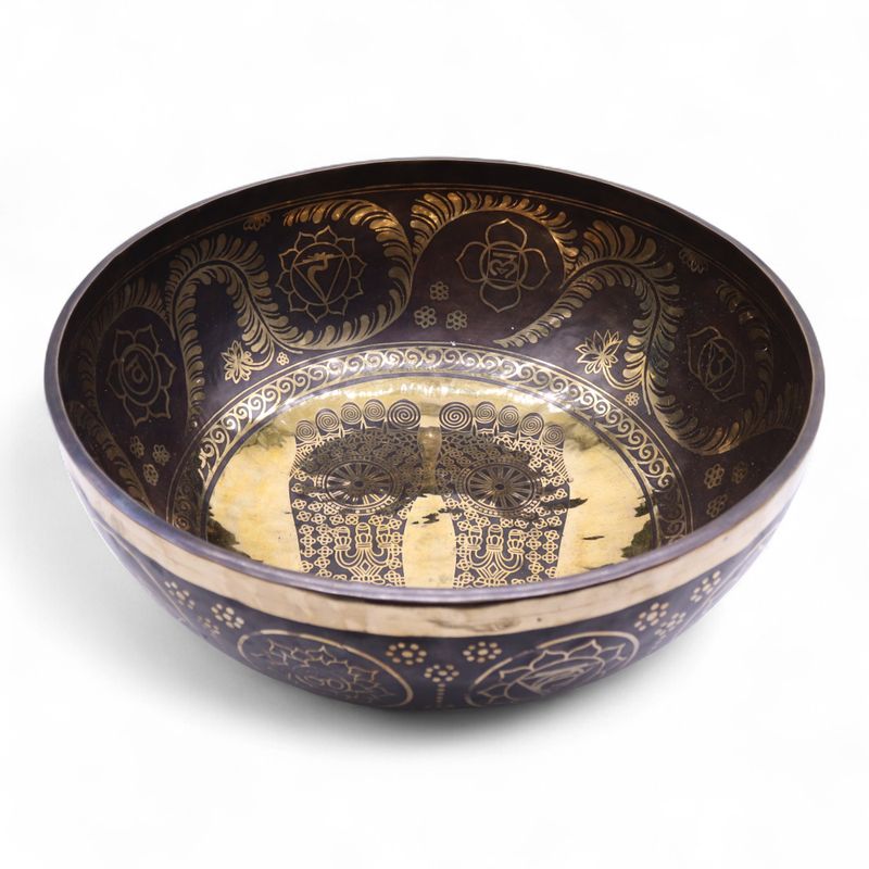 Engraved - Huge Vibrational Feet Standing Bowl - 50x20cm - 10.7kg