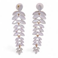 Pearl - Vintage Glass - Long Drop - Earrings