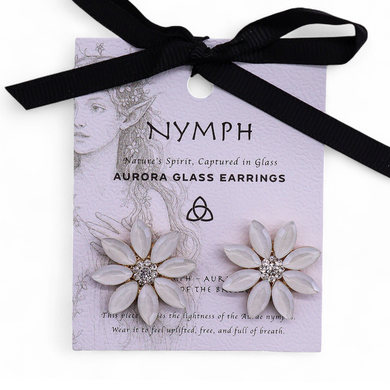 Pearl - Vintage Glass - Flowers - Earrings