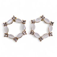 Pearl - Vintage Glass - Loop - Earrings