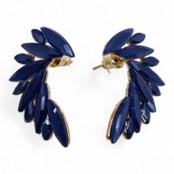 Royal Blue - Vintage Glass - Angel Wings - Earrings