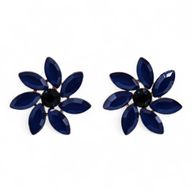 Royal Blue - Vintage Glass - Flowers - Earrings