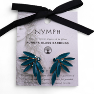 Teal Green - Vintage Glass - Fairies - Earrings