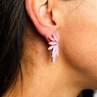 Rose Quartz - Vintage Glass - Fairies - Earrings