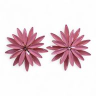 Rose Quartz - Vintage Glass - Flowers - Earrings