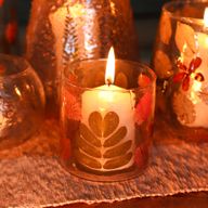 Natural Floral Glass - Straight Candle Holder - Primavera -  (8x8cm)