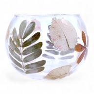 Natural Floral Glass - Bowl Candle Holder - Primavera  - (8x10cm)