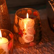 Natural Floral Glass - Vase Candle Holder - Primavera  - (12x11cm)