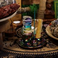 Palo Santo Stick & Smudge Holder - Mandala - Metallic Rainbow