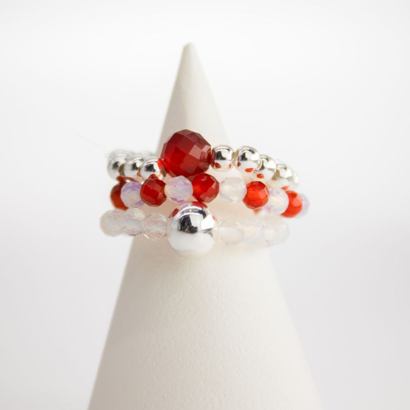 Nymph Spirit Gemstone Ring Set - Blood Moon