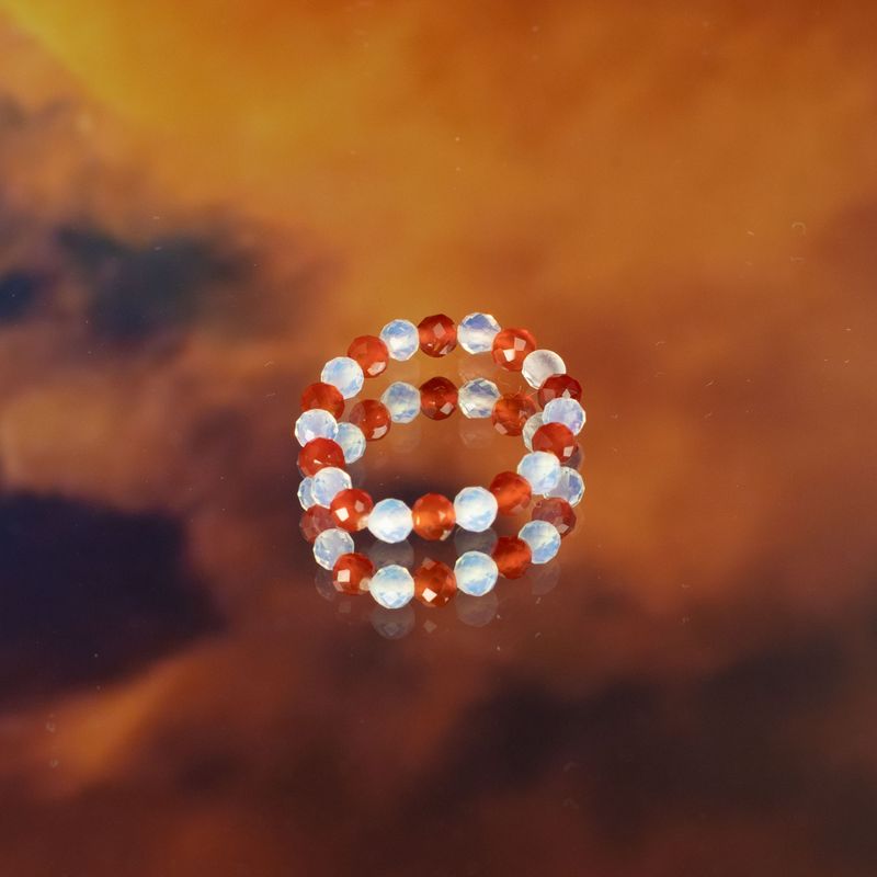 Nymph Spirit Gemstone Ring Set - Blood Moon