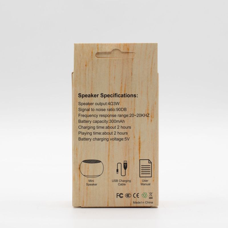 Wooden Mandala Effect Mini Speaker - 3W Bluetooth Approx. 2 hours 300mAh