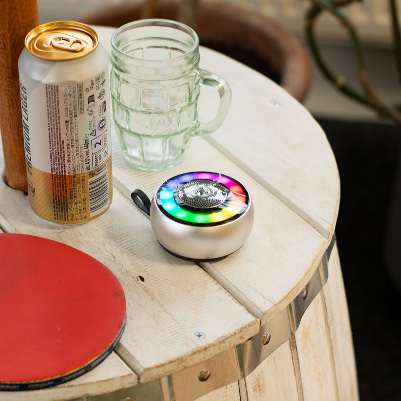 Silver Mandala Lighting Effect Mini Speaker - - 3W Bluetooth 5.3 Approx. 2–4 hours 600mAh