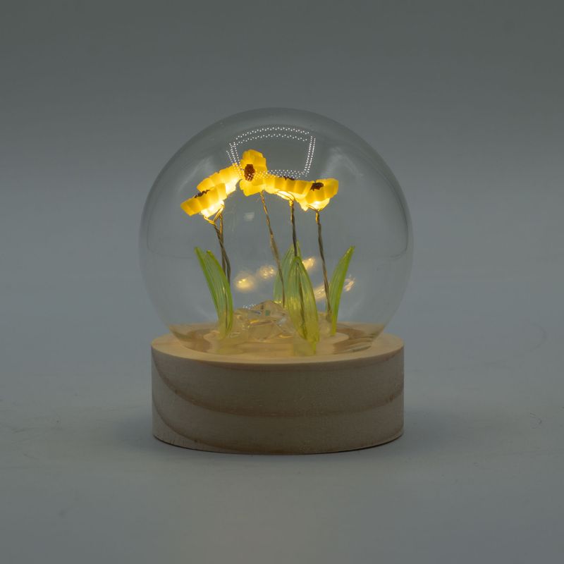 Floral Glow Garden Dome - 5 Sunflowers - LED Battery