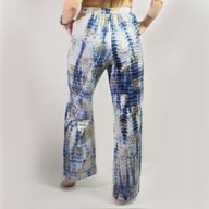 Gold & Blue Greek Motif M/L Handpainted Nomad Sari Pants