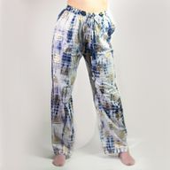 Gold & Blue Greek Motif M/L Handpainted Nomad Sari Pants