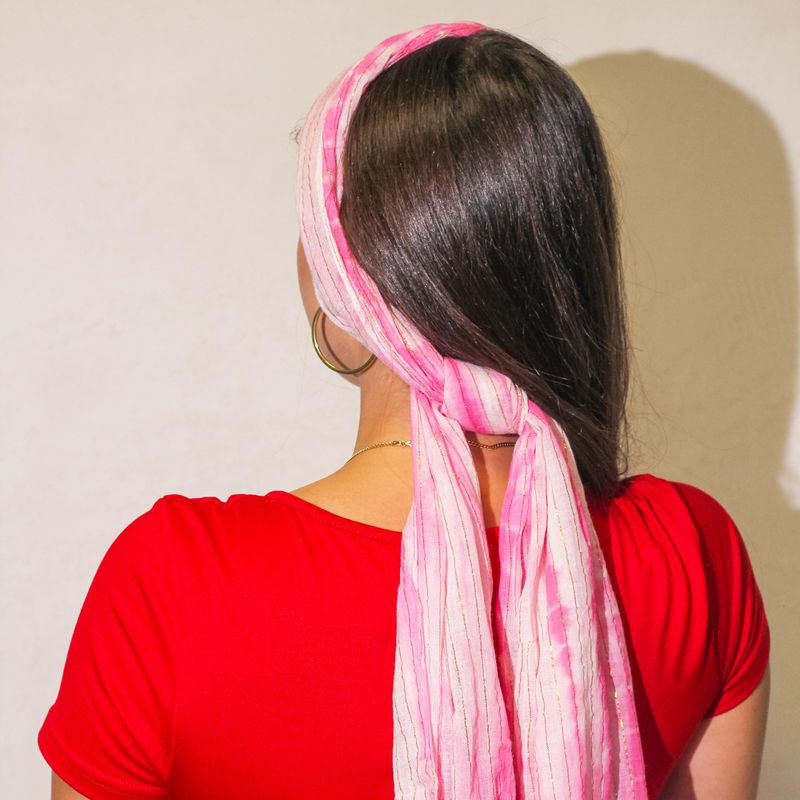 Summer Scarf -  180x50cm - Party Shine - Perfect Pink
