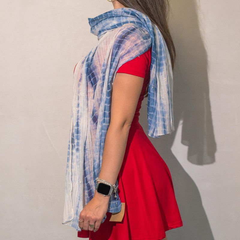 Summer Scarf -  180x50cm - Party Shine - Dusky Blue