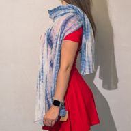 Summer Scarf -  180x50cm - Party Shine - Dusky Blue