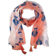 Summer Scarf -  180x50cm - Aqua Fish - Coral