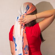 Summer Scarf -  180x50cm - Aqua Fish - Coral