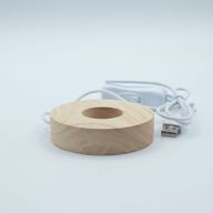 8cm Round Wooden USB LED Stand - Cool/Warm/Daylight