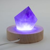 8cm Round Wooden USB LED Stand - Multi Colour