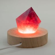8cm Round Wooden USB LED Stand - Multi Colour