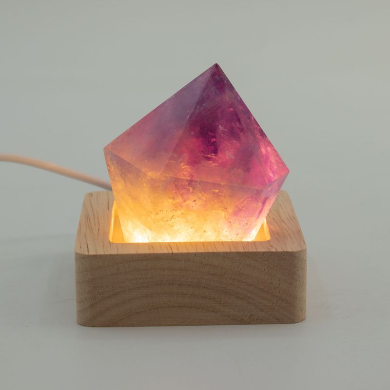 6cm Square Wooden USB LED Stand - Cool/Warm/Daylight