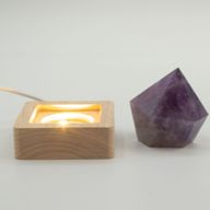 6cm Square Wooden USB LED Stand - Cool/Warm/Daylight
