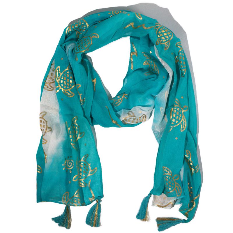 Summer Scarf -  180x50cm - Turtle - Turquoise
