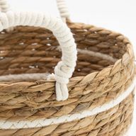 Cotton & Seagrass Large Baskets - Natural Stripes- Set of 3 (32.5cm 29.5cm 24cm)
