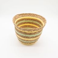 Seagrass & Straw Vase Shaped Baskets  - Natural Yellow & Green - Set of 3