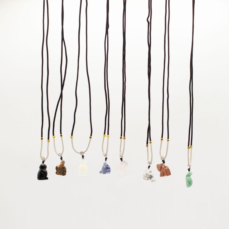 Cord Necklace Gemstone Pendants - Animals Collection (assorted)